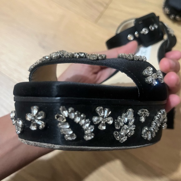 Jimmy Choo Jax Crystal-Embellished Satin Platform Sandals - Picture 5 of 7